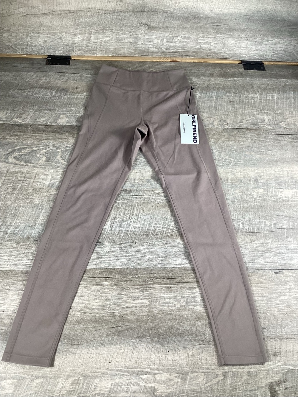 Girlfriend Collective High Rise Leggings Taupe Full Length Size Small NWT